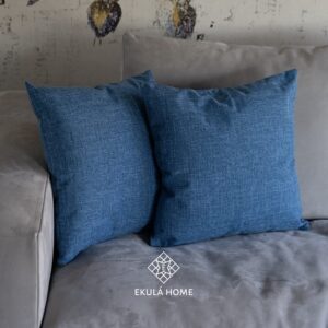 EKULÀ Federe Copricuscino Blu Arredo Divano 45 x 45 cm