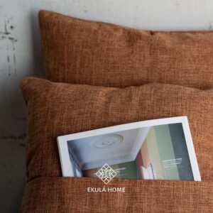 EKULÀ Fodere Copricuscino Arredo Divano 45 x 45 cm Arancione