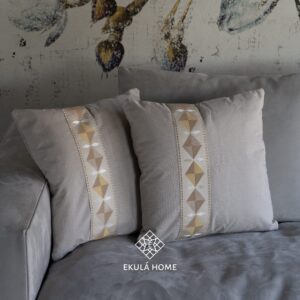 EKULÀ Set di 2 Federe Copricuscino in Lino Arredo Divano 45 x 45 cm