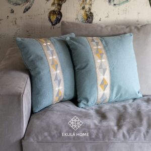 EKULÀ Set di 2 Federe Copricuscino in Lino Arredo Divano 45 x 45 cm