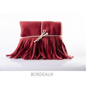 Plaid Pile Frange TELMA 130X170cm Bordeaux