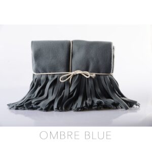 Plaid Pile Frange TELMA 130x170cm Ombre Blue
