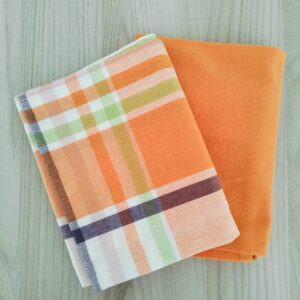 Set 2 Strofinacci Arancio 100% Cotone
