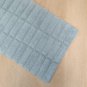 Tappeto Bagno Alba Azzurro 100% Cotone 50x80cm
