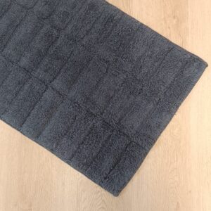 Tappeto Bagno Alba Grigio Scuro 100% Cotone 50x80cm