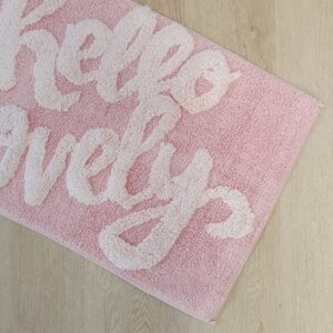 Tappeto Bagno Hello Rosa 100% Cotone 50x80cm