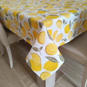 Tovaglia Cedro Limoni 100% Cotone 140x140cm