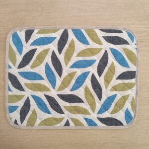 Tovaglietta Americana Trapuntata Foglie Blu-Verde-Nero 35x45cm
