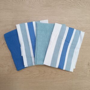 Set 4 Canovacci Denise Blu 100% Cotone