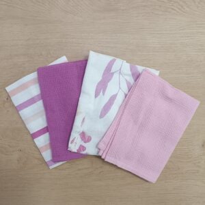 Set 4 Canovacci Maiko Rosa 100% Cotone